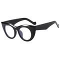 Occhiali da sole cat-eye neri con montatura spessa mostrati da un angolo di 45 gradi - B04 Y-2 / Montatura nero lucido