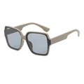 Occhiali da sole quadrati oversize beige kaki con lenti colorate grigio scuro - Montatura Bordo Nero Cachi Lenti Grigie (C7)