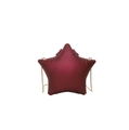 Detailed view of dark red star-shaped crossbody bag with gold chain strap and embossed texture - Burgundy