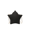 Détail du sac matelassé en forme d'étoile avec chaîne dorée en finition noire - Noir