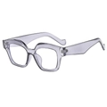 Modern cat-eye sunglasses in transparent smoky grey resin frame with geometric design - Transparent Grey Frame