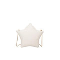 Sac bandoulière chic en forme d'étoile blanc crème avec chaîne dorée et surpiqûres - Blanc
