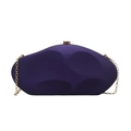 Deep purple acrylic evening clutch with irregular wave texture and gold chain strap - Purple
