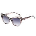 Cat eye sunglasses with grey tortoiseshell frames and purple gradient lenses - Leopard Print Frame with Grey Gradient Lens (C4)