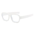 Occhiali quadrati bianchi montatura spessa con lenti anti luce blu per donna - Montatura Bianco Solido Anti Luce Blu