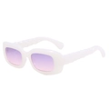 Lunettes de soleil rétro blanc crème avec verres dégradés violets et branches torsadées - C3 Blanc Gelée