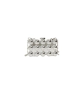 Dettaglio pochette in acrilico argento con 15 sfere metalliche e sottile catena di perline - Argento