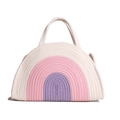 Borsa fasciatoio arcobaleno in corda di cotone con sfumature rosa e viola per neonati - Viola