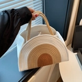 Borsa per pannolini in corda di cotone arcobaleno con doppi manici organizzata - Marrone