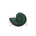 Borsa da sera verde scuro a forma di conchiglia con catena dorata per l'estate - Verde