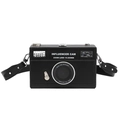 Borsa a tracolla nera a forma di fotocamera con scritte influencer cam - Nero