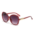 Fashion oversized square sunglasses for women with red frames and purple gradient lenses - C9 Full Purple Frame Grey Pink Lens