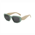 Morandi green kids sunglasses with beige temples and UV protection grey lenses - Green Frame Coffee Temple Grey Lens