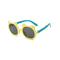 Lunettes de soleil pliables pour enfants oreilles d'ours jaune et bleu anti-UV - D15 Z-4 / Monture Jaune Verres Gris