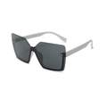 Futuristic oversized rimless sunglasses with dark gray lenses and white temples - D12 Y-3 / White Frame Gray Lens