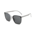 Faltbare Katzenaugen-Kindersonnenbrille mit weißem Rahmen und dunkelgrauen UV-Gläsern - Weißer Rahmen Graue Gläser