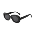 Lunettes de soleil ovales noir mat style hip-hop avec verres foncés pour un look urbain - Monture Noire Verres Gris