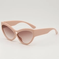 Lunettes de soleil œil de chat roses pour enfants avec cœur et verres dégradés - Rose Beige (Monture Rose Beige Verres Thé)