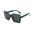 Futuristic rimless sunglasses with dark grey lenses and peacock green studded temples - D12 Y-3 / Dark Green Frame Gray Lenses