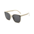 Foldable kids sunglasses with cream white frame and dark grey lenses for UV protection - Cream White Frame Gray Lens