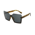 Futuristic rimless sunglasses with dark grey lenses and leopard print temples - D12  Y-3 / Tortoise Frame Gray Lens