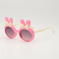 Rosa Kaninchen-Sonnenbrille für Kinder mit beigen Schleifen und runden Gläsern - B10 Y-3 / Rosa Rahmen (Cremefarbene Schleife)