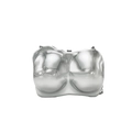 Borsa a tracolla eccentrica a forma di reggiseno in acrilico specchiato argento con catena - Argento