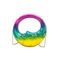 Gradient moon-shaped handbag with star embossing and gold chain strap for women - Colorful