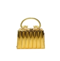 Gold acrylic box bag with ice crack texture and dragon handle for party and evening use - Vertical Stripe Gold