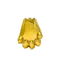 Detail of golden acrylic bear paw clutch bag with metal chain and top knob closure - Gold
