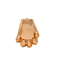 Detail of rose gold bear paw shaped acrylic evening clutch with metal chain loops - Rose Gold