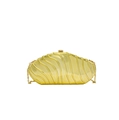Elegant gold acrylic evening clutch with wavy texture and a thin chain strap for women - Style 2 Gold