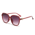 Translucent red oversized sunglasses with purple gradient lenses and floral gold hinge - C9 Full Purple Frame Grey Pink Lens