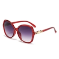 Oversized square sunglasses with red transparent frames and gradient purple lenses - C6 Red Frame Gradient Grey Lens