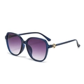 Oversized blue translucent sunglasses with gradient purple lenses and gold floral details - C4 Blue Frame Gradient Grey Lens