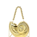 Modische goldene Muscheltasche mit luxuriösem Spiraldesign und feinem Kettenriemen - Gold