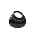 Bolso de noche negro en acrílico con relieve vertical y cadena metálica dorada - Negro