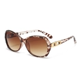 Lunettes de soleil oversize écaille classiques avec verres dégradés bruns et détails dorés - C3 Monture Écaille Lentille Thé Dégradé