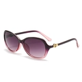 Elegant oversized gradient purple sunglasses for women with gold decorative hinge detail - C8 Gradient Purple Frame Grey Pink Lens