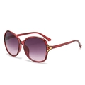 Oversized burgundy sunglasses with purple gradient lenses and gold V-shaped metal hinges - C9 Full Purple Frame Grey Pink Lens