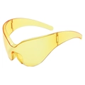 Occhiali da sole futuristici gialli monopezzo con montatura a mascherina trasparente - Giallo