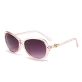 Lunettes de soleil oversize avec monture rose transparente et verres dégradés violets - C2 Monture Rose Transparente Lentille Gris Rose