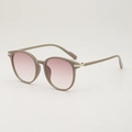 Gafas de sol redondas retro con montura caqui y lentes degradadas rosas para mujer - Montura Caqui Lentes Degradadas Rosa