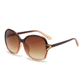 Lunettes de soleil papillon marron dégradé avec accents dorés en V sur les branches - C5 Monture Dégradé Thé Verres Dégradés Thé