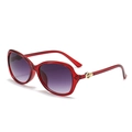 Chic burgundy oversized sunglasses with purple gradient lenses and gold hinge details - C6 Red Frame Gradient Grey Lens