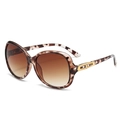 Lunettes de soleil oversize écaille de tortue avec verres dégradés et accents dorés - C3 Monture Écaille Lentille Thé Dégradé