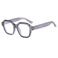 Stylish grey-purple polygon oversized anti-blue light glasses with metal rivets - Coconut Grey Blue Light Blocking