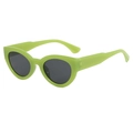 Gafas de sol retro cat-eye con montura verde lima vibrante y lentes gris oscuro - Montura Verde Fruta Lente Gris