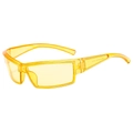 Cyberpunk bright yellow narrow rectangular sunglasses with futuristic Y2K sporty style - Yellow Frame Yellow Lens