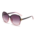 Oversized women sunglasses featuring purple-pink gradient lenses and gold V hardware - C8 Gradient Purple Frame Grey Pink Lens